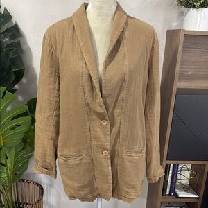 XiRENA 100% Cotton relaxed fit utility jacket with button front closure